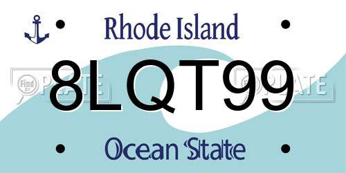 8LQT99 Rhode Island License Plate