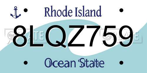 8LQZ759 Rhode Island License Plate