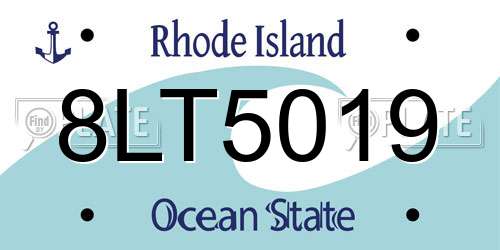 8LT5019 Rhode Island License Plate