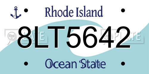 8LT5642 Rhode Island License Plate