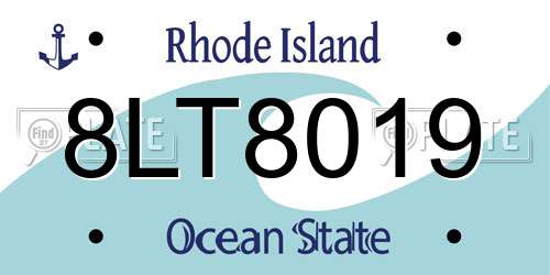 8LT8019 Rhode Island License Plate