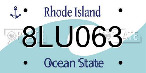 8LU063 Rhode Island License Plate