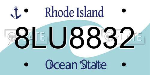8LU8832 Rhode Island License Plate