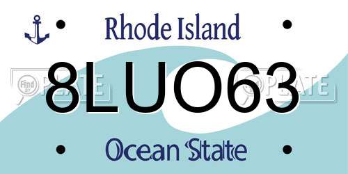8LUO63 Rhode Island License Plate