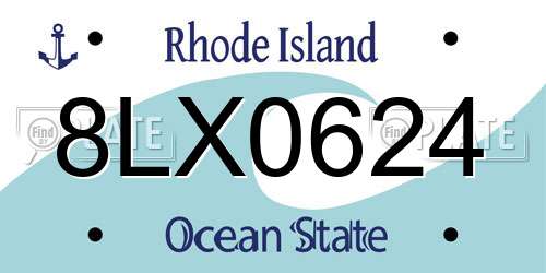 8LX0624 Rhode Island License Plate