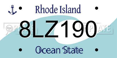8LZ190 Rhode Island License Plate