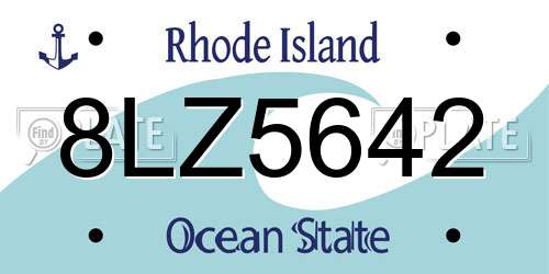 8LZ5642 Rhode Island License Plate