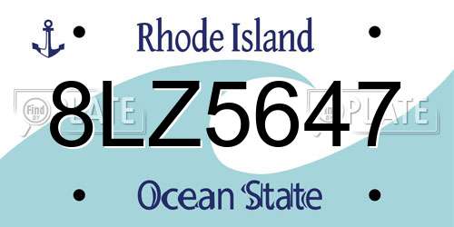 8LZ5647 Rhode Island License Plate
