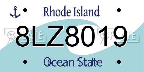 8LZ8019 Rhode Island License Plate