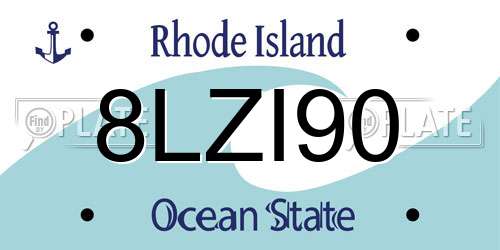 8LZI90 Rhode Island License Plate