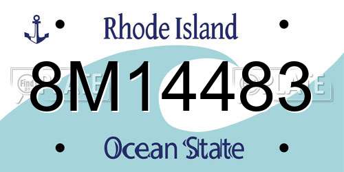 8M14483 Rhode Island License Plate