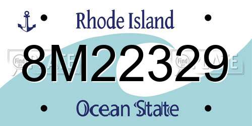 8M22329 Rhode Island License Plate