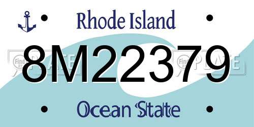 8M22379 Rhode Island License Plate