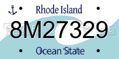 8M27329 Rhode Island License Plate