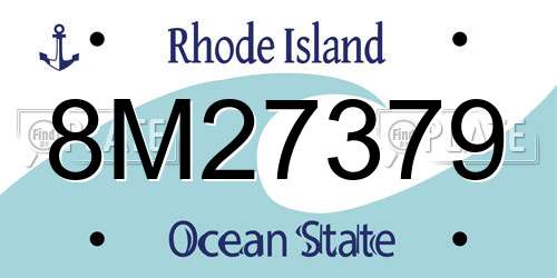 8M27379 Rhode Island License Plate