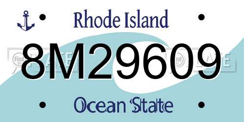8M29609 Rhode Island License Plate