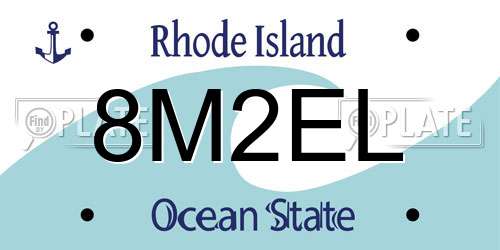 8M2EL Rhode Island License Plate