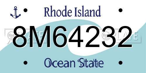 8M64232 Rhode Island License Plate