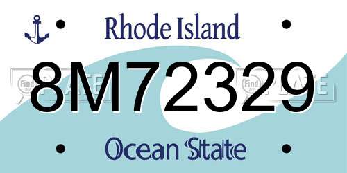 8M72329 Rhode Island License Plate