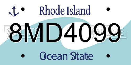 8MD4099 Rhode Island License Plate