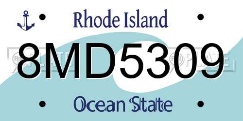 8MD5309 Rhode Island License Plate