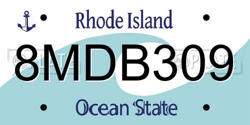 8MDB309 Rhode Island License Plate