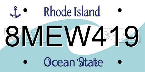 8MEW419 Rhode Island License Plate