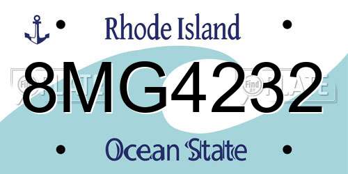 8MG4232 Rhode Island License Plate