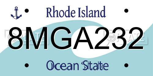 8MGA232 Rhode Island License Plate