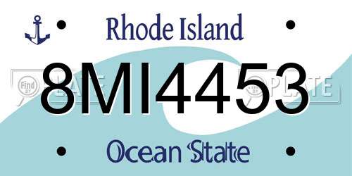 8MI4453 Rhode Island License Plate