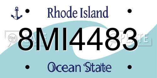 8MI4483 Rhode Island License Plate