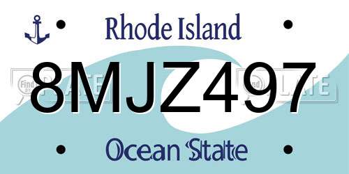8MJZ497 Rhode Island License Plate