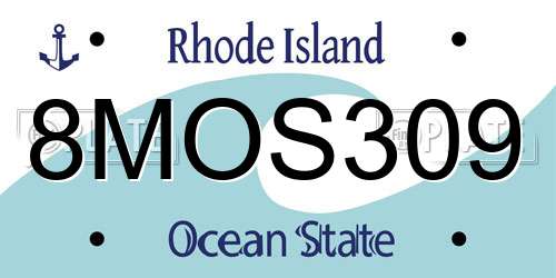 8MOS309 Rhode Island License Plate