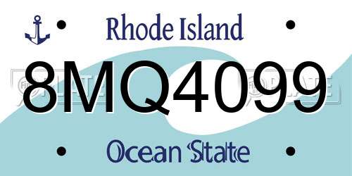8MQ4099 Rhode Island License Plate