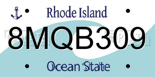 8MQB309 Rhode Island License Plate