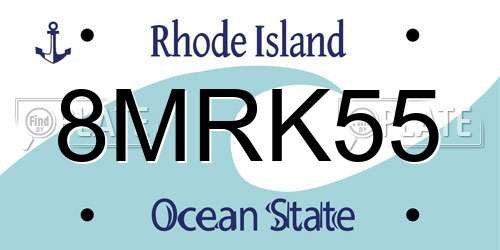 8MRK55 Rhode Island License Plate