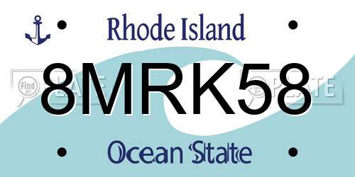8MRK58 Rhode Island License Plate