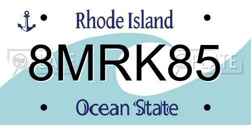 8MRK85 Rhode Island License Plate