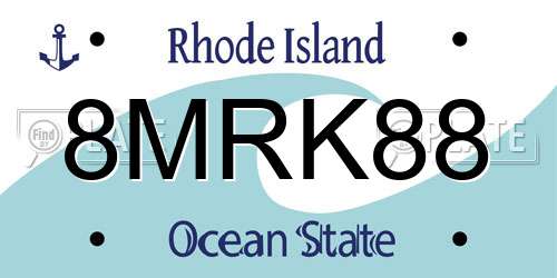 8MRK88 Rhode Island License Plate