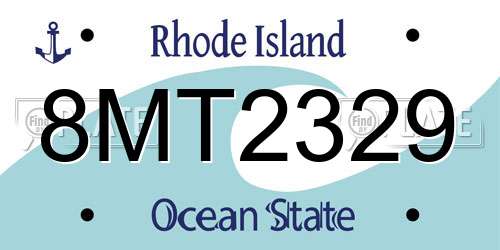 8MT2329 Rhode Island License Plate