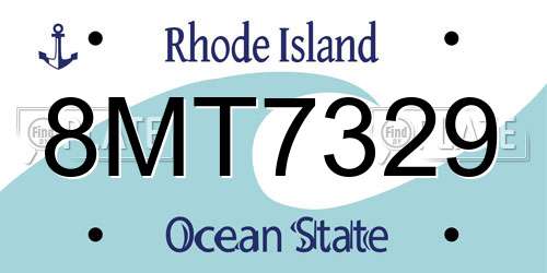 8MT7329 Rhode Island License Plate