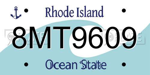 8MT9609 Rhode Island License Plate
