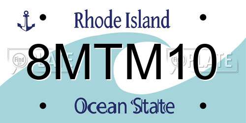 8MTM10 Rhode Island License Plate