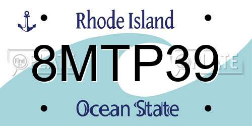 8MTP39 Rhode Island License Plate