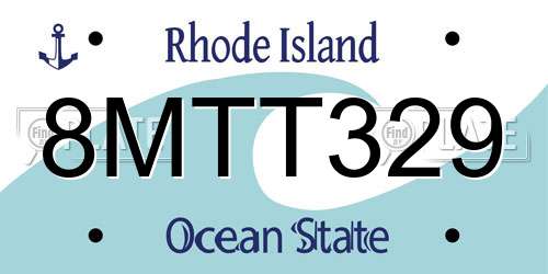 8MTT329 Rhode Island License Plate