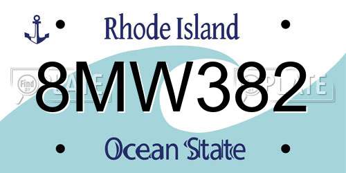 8MW382 Rhode Island License Plate
