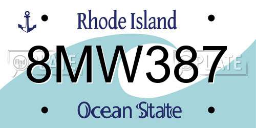 8MW387 Rhode Island License Plate