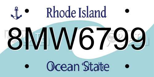 8MW6799 Rhode Island License Plate