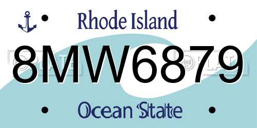 8MW6879 Rhode Island License Plate