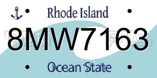 8MW7163 Rhode Island License Plate